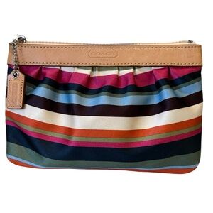 Coach Legacy Multicolor Stripe Clutch